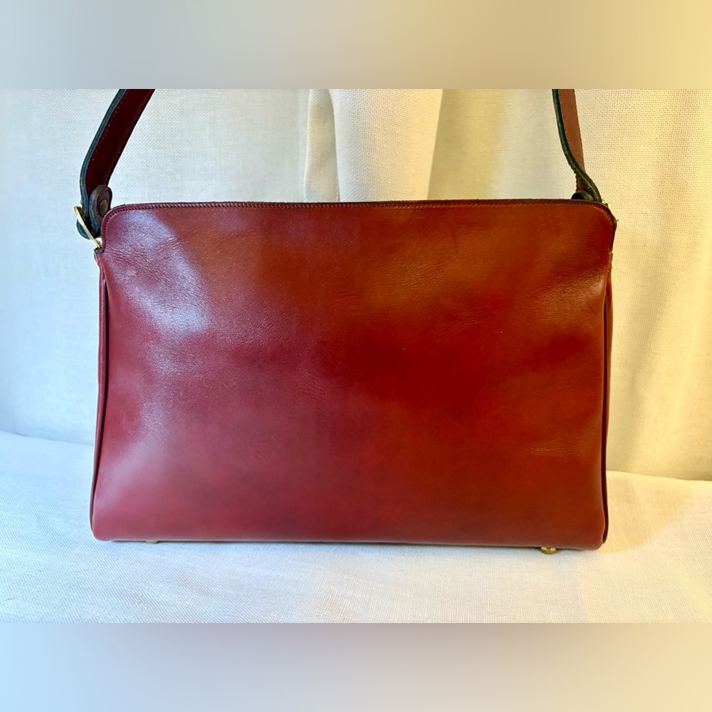 Vintage Etienne Aigner Handmade Oxblood Red Leather Shoulder Bag Purse RARE EUC - Picture 5 of 14